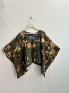 เสื้อผู้หญิงลำลองทำมือ เสื้อคลุมทรงหลวมไซส์ใหญ่ เสื้อคันธา ลายมัดย้อม เสื้อกล้ามโอเวอร์ไซส์ ผ้าวิสโคสผสมฝ้าย เสื้อสไตล์ฤดูร้อนทรงโอเวอร์ไซส์ - Product Image 2