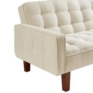 Divano Letto Convertibile in Lino Beige da 187 cm, Stile Futon con Rivestimento in Tessuto per Soggiorno e Camera da Letto Minimalista - Product Image 6