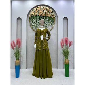 Top de diseñador para mujer-Plazzo y hermoso conjunto Dupatta para ropa de fiesta - Product Image 4