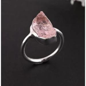 Bague en argent sterling 925 avec tourmaline pastèque naturelle, sertie à griffes, style bohème, pour usage quotidien, bijoux unisexe - Product Image 2