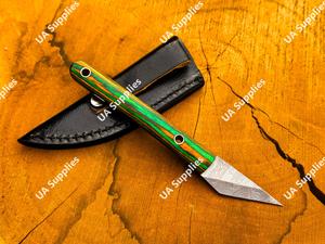 มีดพับเหล็กดามัสกัสพรีเมียม ขนาดเล็ก ใบมีดคมกริบ คุณภาพสูง สไตล์คิริดาชิ ด้ามไม้ OEM ถูกกฎหมาย พกพาสะดวก EDC - Product Image 4