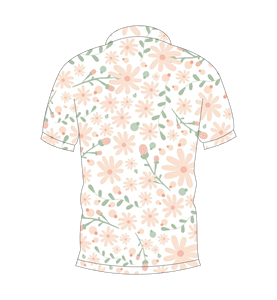 Polo con estampado floral de melocotón blanco para hombre, camisa de golf informal de manga corta a la moda de verano - Product Image 2