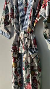 Bata Kimono de Algodón con Estampado de Hojas de Plátano, Suave, Estilo Boho para Estar en Casa - Product Image 2