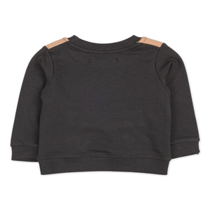 Sweat-shirts en molleton 100% coton de haute qualité, col rond, service OEM, pour bébés garçons, avec poche kangourou, couleur anthracite - Product Image 3