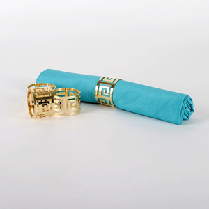 Classic Brass Napkin <b>Rings</b> 4.5cm Hollow Design Wedding Table Decoration - Product Image 2