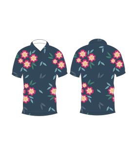 เสื้อโปโลพิมพ์ลายดอกไม้สีกรมท่าสำหรับผู้ชาย แขนสั้น สวมใส่สบาย ระบายอากาศได้ดี เหมาะสำหรับฤดูร้อน แฟชั่นเสื้อกอล์ฟ - Product Image 6