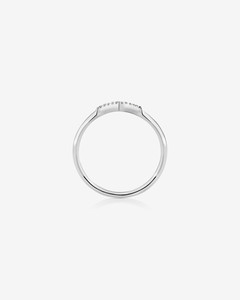 Bague en argent sterling 925 avec pavé en forme de V et CZ brillant rond, alliance géométrique minimaliste pour femme - Product Image 2