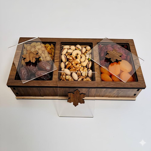 Boîte à bonbons en bois élégante avec couvercle, plateau rectangulaire pour servir des noix, du chocolat, des bonbons, design minimaliste, couleur unie, plats et assiettes - Product Image 2