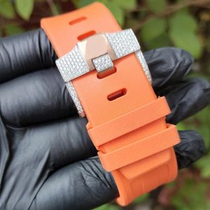 Reloj de Diamantes de Lujo, un Regalo Espléndido, con Correa de Plata y Moissanita, Esfera de Cristal de Zafiro, Movimiento de Cuarzo ETA, Caja de 28 mm, Día/ Fecha - Product Image 2
