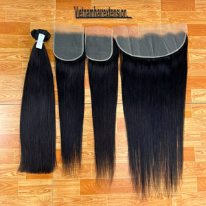 ผมเวียดนามแท้แบบ Remy สำหรับต่อผมแบบ Lace Closure และ Frontal Hair Extension ผมตรงแบบ Virgin Thin Hair ขายส่ง - Product Image 1