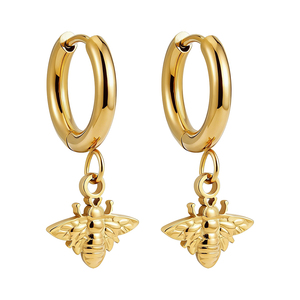 Orecchini Pendenti a Cerchio in Acciaio Inossidabile a Forma di <span class=keywords><strong>Ape</strong></span>, Impermeabili, della Serie Animali Carini, Gioielli Personalizzati alla Moda per Regali - Product Image 2