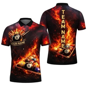 Camiseta de Polo Personalizada para Hombre, Manga Corta, Diseño de Billar con Impresión Digital, Secado Rápido, Poliéster, Ropa Casual - Product Image 6