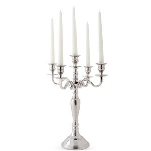 Candélabre 5 branches en argent antique, style baroque, élégant, pour centre de table de mariage ou salle à manger, décoratif et orné - Product Image 6