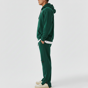 Conjunto Deportivo Personalizado de Alta Calidad, 100% Algodón, Felpa, Lavado Ácido, Top Corto, Sudadera con Capucha y Pantalones Jogger Holgados - Product Image 2