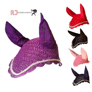 RJ International Filet anti-mouches pour chevaux, pour taille Cob, en maille, couleurs Violet, Rose, Noir, Bleu marine, Rouge, Protection anti-mouches - Product Image 1