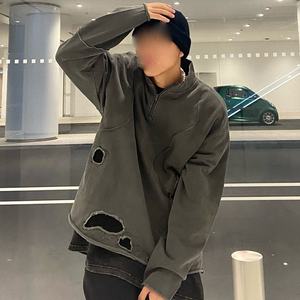 Sudadera personalizada de alta calidad con MOQ bajo, diseño de moda, sudadera bordada con cuello con cremallera, camisa de manga larga de fábrica - Product Image 2