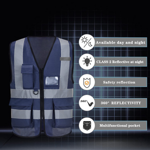 Chaleco de Seguridad Reflectante Personalizado con Logotipo, Chaleco de Visibilidad con Reflector para Trabajo Nocturno en Exteriores - Product Image 5