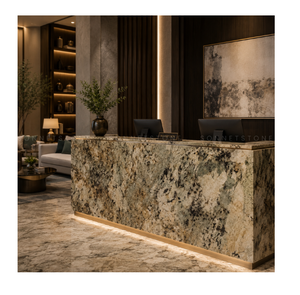 Granite vert d'Alaska, coloration verte rare, mouvement minéral naturel spectaculaire, dalle de pierre de qualité supérieure, surface de comptoir de luxe - Product Image 1