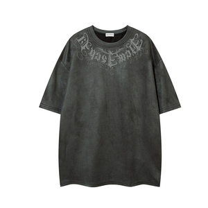 เสื้อยืดแขนสั้นคุณภาพสูงลายพิมพ์หนังกลับสไตล์อเมริกันสตรีทไลฟ์สำหรับผู้ชาย - Product Image 2