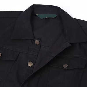 <b>Men's</b> Black <b>Denim</b> Shirt <b>Jacket</b> Turn-down Collar Button Closure Casual Slim Fit Regular Length Autumn Wear - Product Image 6