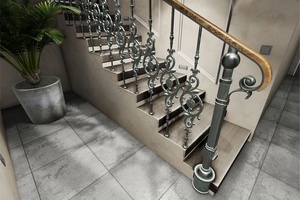 Rampe d'escalier en fer forgé traditionnelle KHP KHP-SRI-03 avec finition résistante à la rouille, montage facile au sol, garantie de 3 ans - Product Image 4