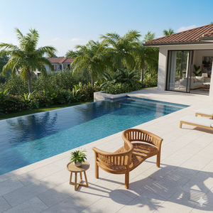 Banc de jardin classique en teck massif élégant et de qualité supérieure, avec dossier incurvé en S, pour l'extérieur, avec accoudoirs, pour hôtel, terrasse ou parc - Product Image 4