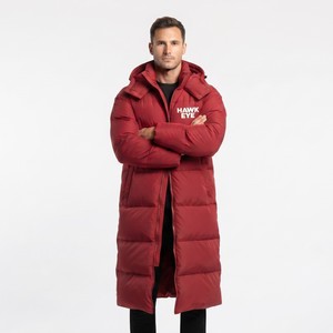 Chaqueta Larga de Invierno para Hombre, Acolchada, con Capucha, Roja, Gruesa, con Cierre Completo, Resistente al Viento, Estilo Casual, Relleno de Poliéster, Color y Logotipo Personalizables - Product Image 3