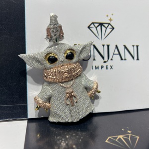 Colgantes Personalizados de Dibujos Animados Estilo Hiphop Unisex, Dijes con Diamantes Moissanite de Color D VVS, Plata 925, Baño de Oro Rosa - Product Image 2