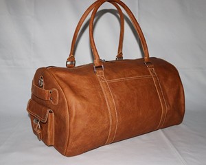 Sac de sport unisexe de luxe en cuir véritable 100% personnalisé, pliable, portable, imperméable, durable et de haute qualité - Product Image 1