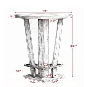 Tavolo da Bar Moderno Minimalista in Design Vintage per Casa, Hotel, Caffè, Uso Esterno e Banchetti, Realizzato in Legno e Acciaio - Product Image 3