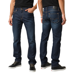 Pantalon de jogging en toile pour homme, coupe droite, avec surpiqûres contrastées, en coton épais, construction robuste, style décontracté urbain - Product Image 2