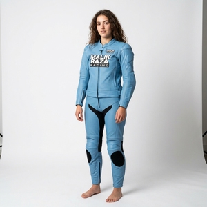 Combinaison en cuir de moto personnalisée pour femmes, 2 pièces, taille sur mesure, équipement de course, nom, logo, couleur - Product Image 1
