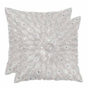 Nouvelle Arrivée Housse de Coussin Carrée Florale en Verre Perlé Faite à la Main, Accessoire Élégant avec Paillettes Carrées pour Canapé, Lit - Product Image 2