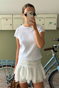 Camiseta blanca para mujer, 100% algodón, manga corta, lisa, con estampado gráfico personalizado, estilo boutique, para mujer - Product Image 4