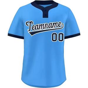 Maillot de baseball respirant de haute qualité pour hommes, grande taille, vente en gros, vêtements de sport unisexes, maillot de baseball vierge 100 % polyester - Product Image 3
