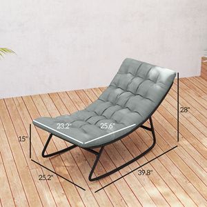 2 Sillas Mecedoras Gris Oscuro para Patio Exterior con Asientos Profundos de Malla para Uso en Interiores, Porche o Balcón - Product Image 3