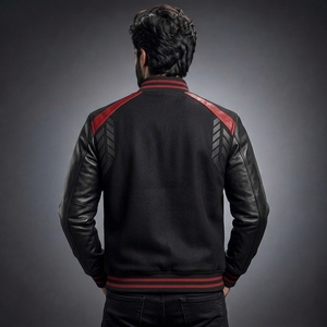 Chaqueta Universitaria de Béisbol Personalizada de la Mejor Calidad para Adultos y Jóvenes, Material de Lana de Color Personalizado con Mangas de Cuero - Product Image 2