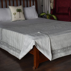 Traditional Indian Cotton Kantha Twin Quilt <b>Throw</b> 150x220 cm Hand Block Printed Hand Embroidered Handmade Bedspread Home Bedding - Product Image 5