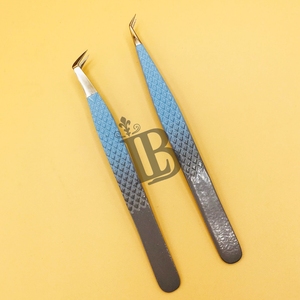 Low Moq Tweezers Purple Tweezers <b>Mink</b> <b>Lash</b> Extension Tweezer flat <b>lash</b> Sustainable 45 Degree Boot Volume Hiqh Quality Grip - Product Image 4