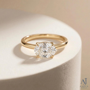 Bague de fiançailles ovale en diamant de laboratoire, plaqué or rose 14 carats, alliance solitaire classique, certifiée IGI, bijoux pour femmes - Product Image 4