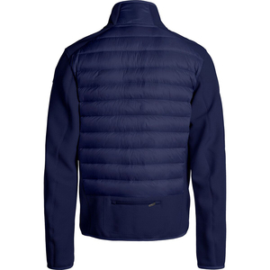 Blouson matelassé bleu marine pour homme, coupe-vent en polyester, manteau d'hiver, col montant, fermeture éclair, coupe droite, couleur unie 2026 - Product Image 3
