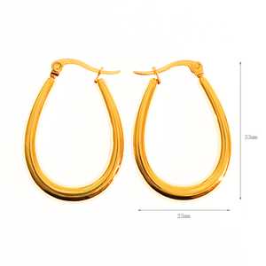 Pendientes de Aro de Tungsteno Plateado con Baño de Oro de 18K - Diseño Cristiano Moderno para Uso Diario Femenino/Unisex - Product Image 3