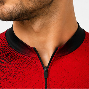 Men Cycling Zipper Jersey Short Sleeve OEM Men's <b>Compression</b> Cycling Jersey Men's Sublimation Road Bike Jersey - Product Image 4