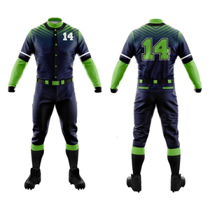 Ensemble uniforme de baseball pour hommes, maillot et pantalon sublimés, manches longues, évacuation de l'humidité, vêtements d'équipe toutes saisons - Product Image 1