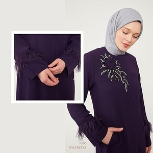Eco-Friendly Good Quality Printed Embroidered Fancy Dress Abaya Traditional Clothing Special Offer Dubai Ladies Abaya Breathable - Product Image 3