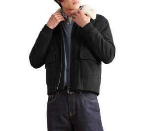 Blouson aviateur en laine d'hiver de style universitaire pour hommes respirants vente en gros veste en laine brodée de grande taille - Product Image 4