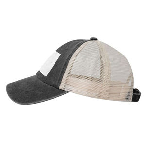 Gorra Trucker Unisex de Malla Lavada, Ajustable, con Visera Plana, Panel Frontal de Color Sólido, Gorra de 6 Paneles, Estilo Casual, Talla Adulto - Product Image 6