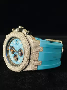 Reloj de pulsera con diamantes Moissanite para hombre, elegante reloj de cuarzo de lujo para uso informal y de fiesta - Product Image 3