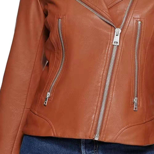 Premium Women <b>Leather</b> <b>Jacket</b> Woven Breathable Custom Stylish Design OEM Bulk Manufacturing Service - Product Image 5