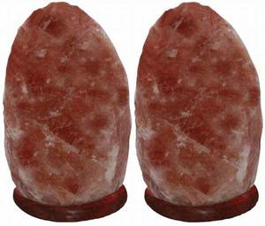 Lampe de sel de l'Himalaya naturelle et écologique, ronde, en cristal brut, couleur rose, décoration d'intérieur, pierre Feng Shui sur base en bois - Product Image 3